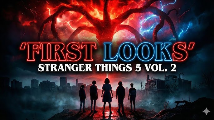 Stranger Things Season 5 final season poster featuring Hawkins and the Upside Down