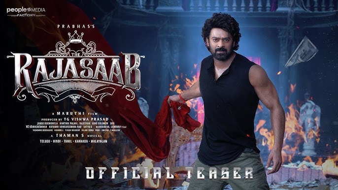 The RajaSaab movie poster featuring Prabhas