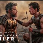 The Odyssey 2026 movie poster featuring Matt Damon as Odysseus